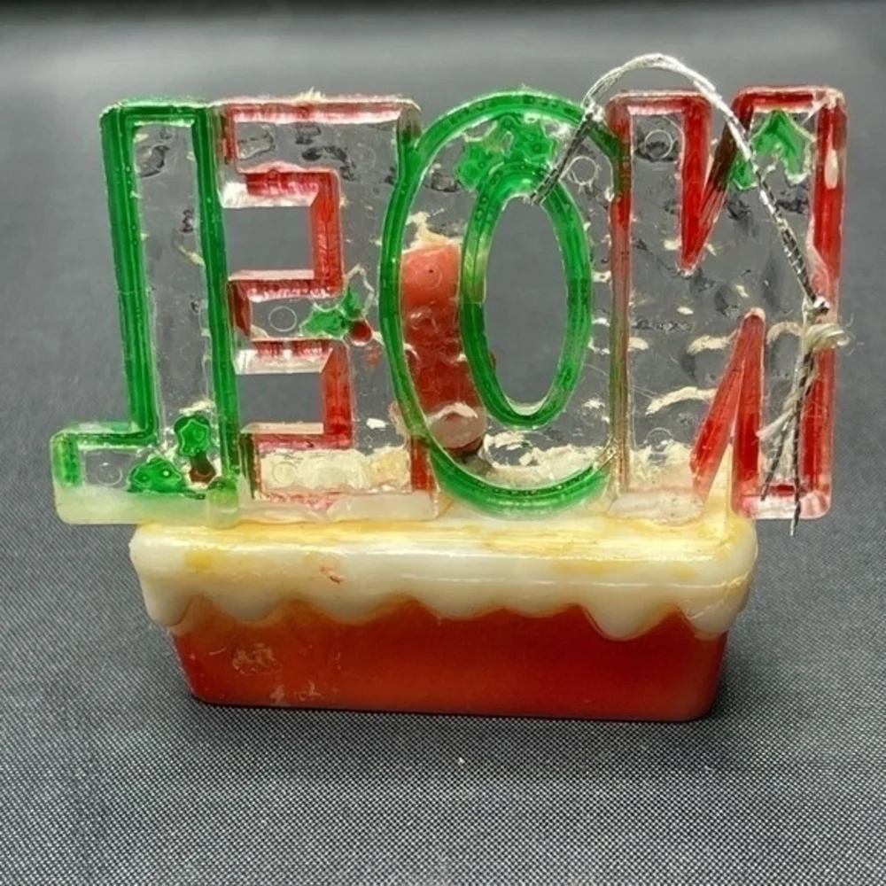 Vintage Xmas Acrylic NOEL Figurine 3